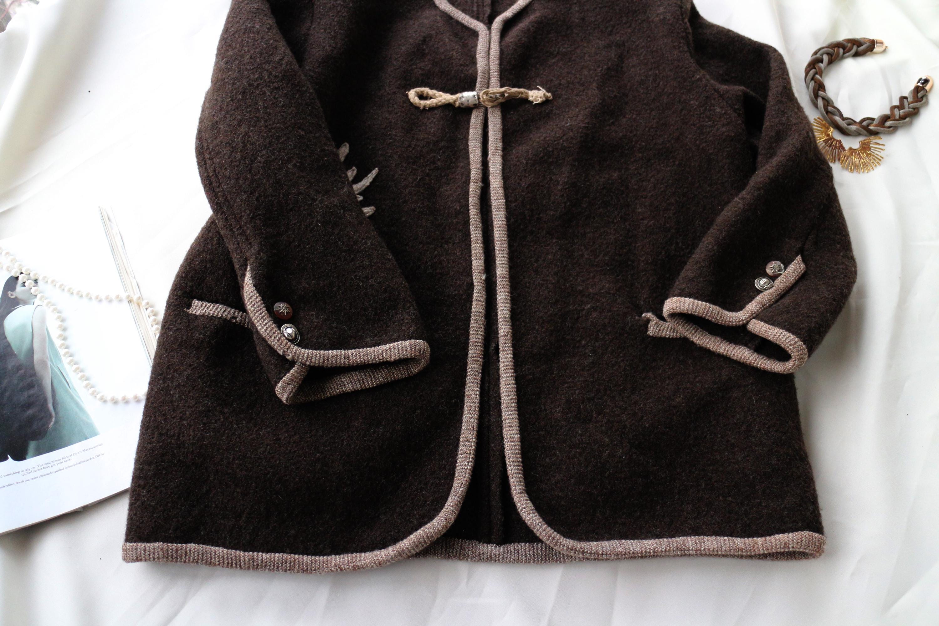 Vintage Tyrolean Wool Jacket Austrian Trachten Edelweiss