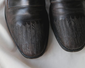 Vintage Leather Loafers Alexander McQueen Designer Slip On Shoes Embossed Leather Luxury Minimalist Shoes Men