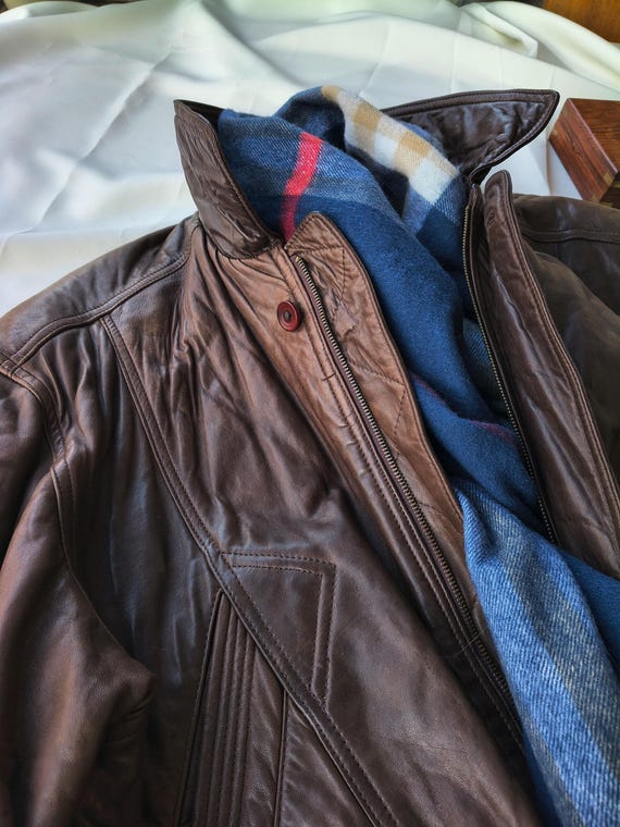 Leather Jacket Men's Vintage Ermenegildo Zegna Soft Brownclassic