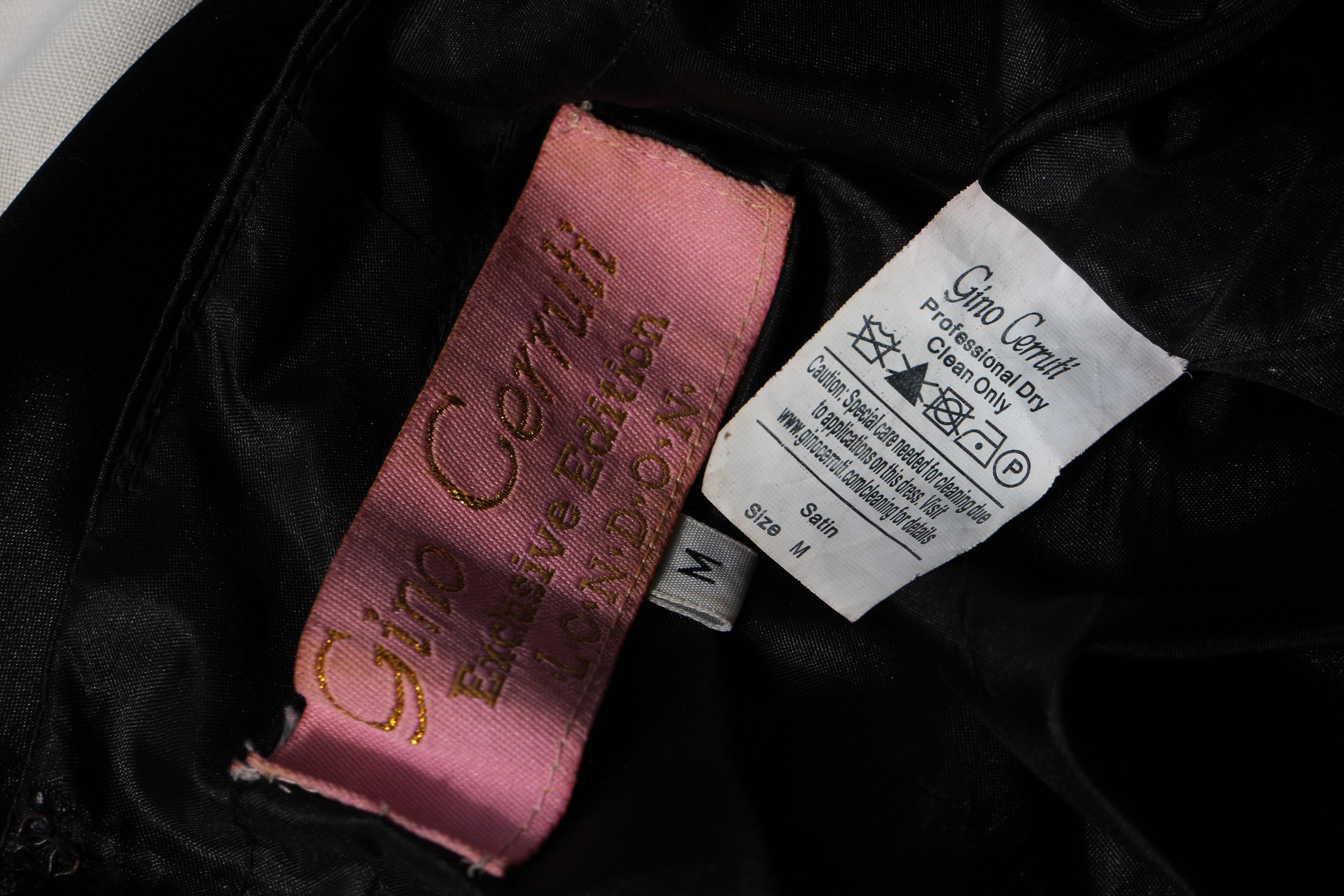 Vintage Y2k Evening Dress Gino Cerruti Black Satin Gown: Beaded Halter