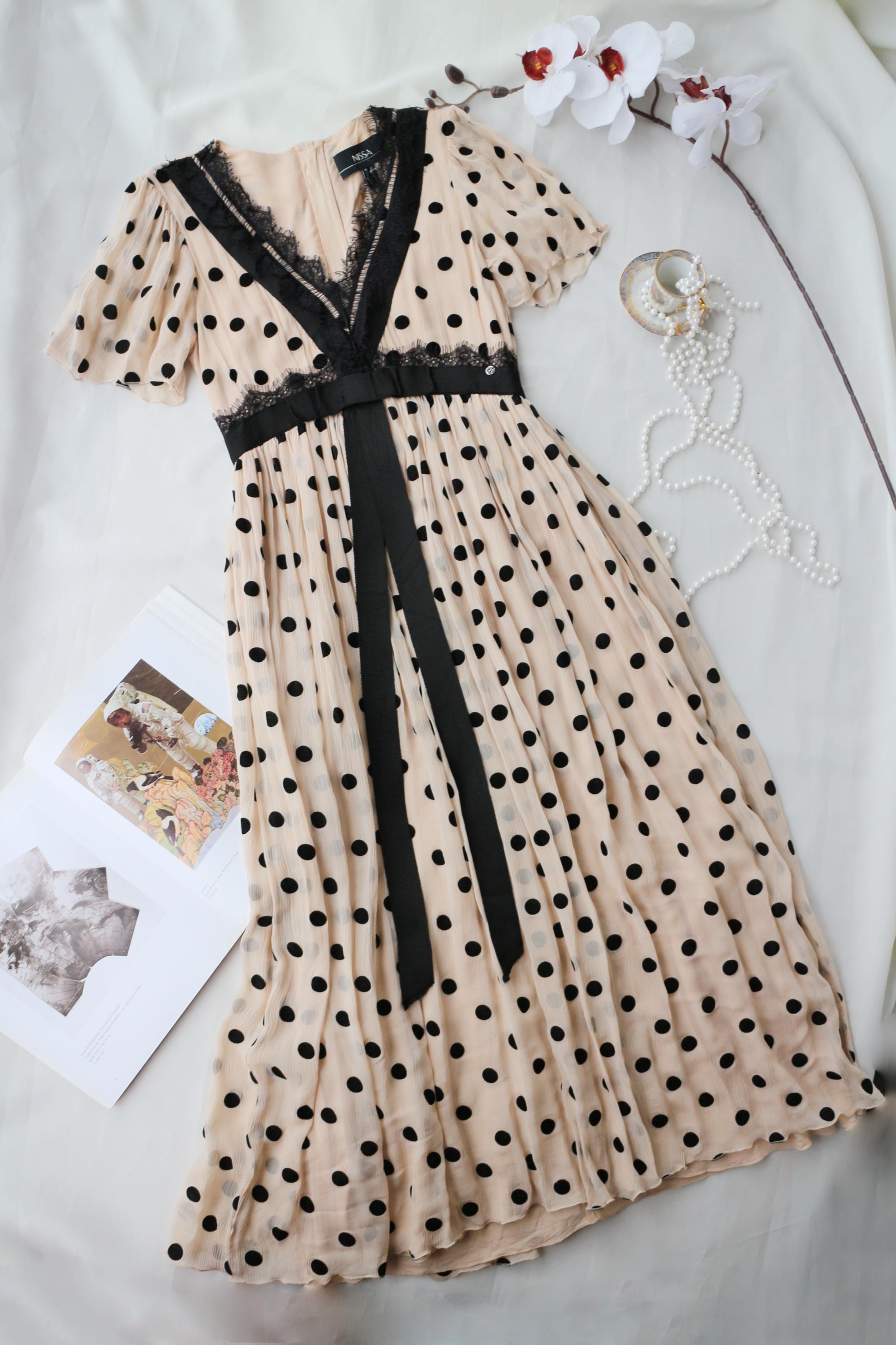 Tan Dress With Black Lace - Etsy