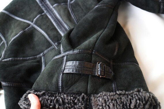 Vintage Italian Shearling Aviator Jacket | Patchw… - image 10