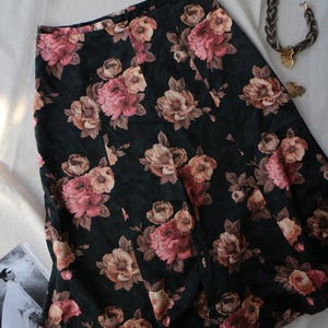 Silk Midi Skirt Floral Print | Romantic Summer Skirt | Vintage Style | Cottagecore Outfit | Rare design by Tina Taylor