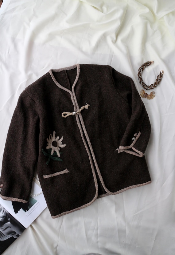 70s 80s EURO boiled wool tirolean jacket 【公式通販】