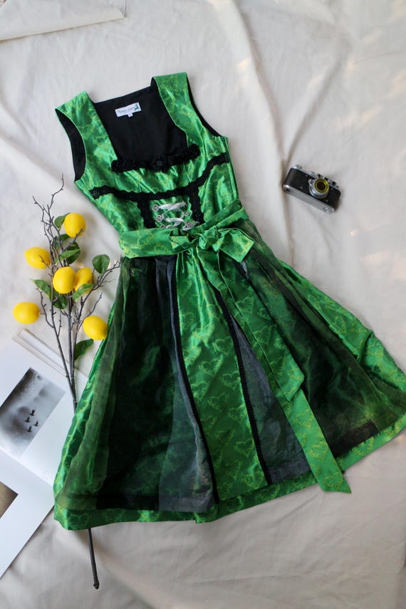 Dirndl Austrian Traditional Folk Dress Green Nockstein Trachten Brocade Oktoberfest Dirndl Austrian Traditional Folk Dress Green Nockstein Trachten Brocade Oktoberfest