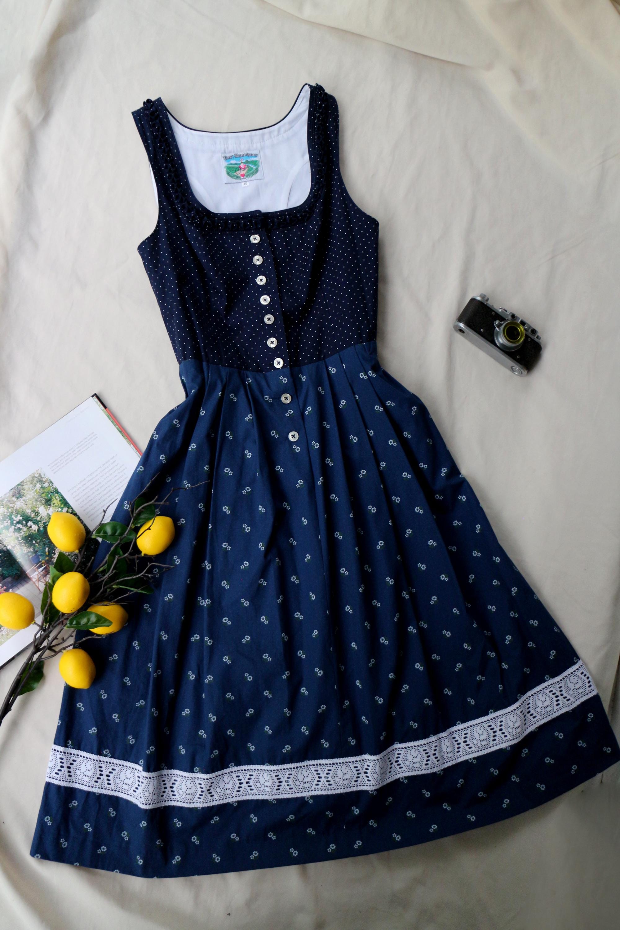 Vintage Österreichisches Oktoberfest Dirndl Turi Landhaus Trachtenkleid Gr. 40 1980er Jahre, Trachtenkleid Gr. 40