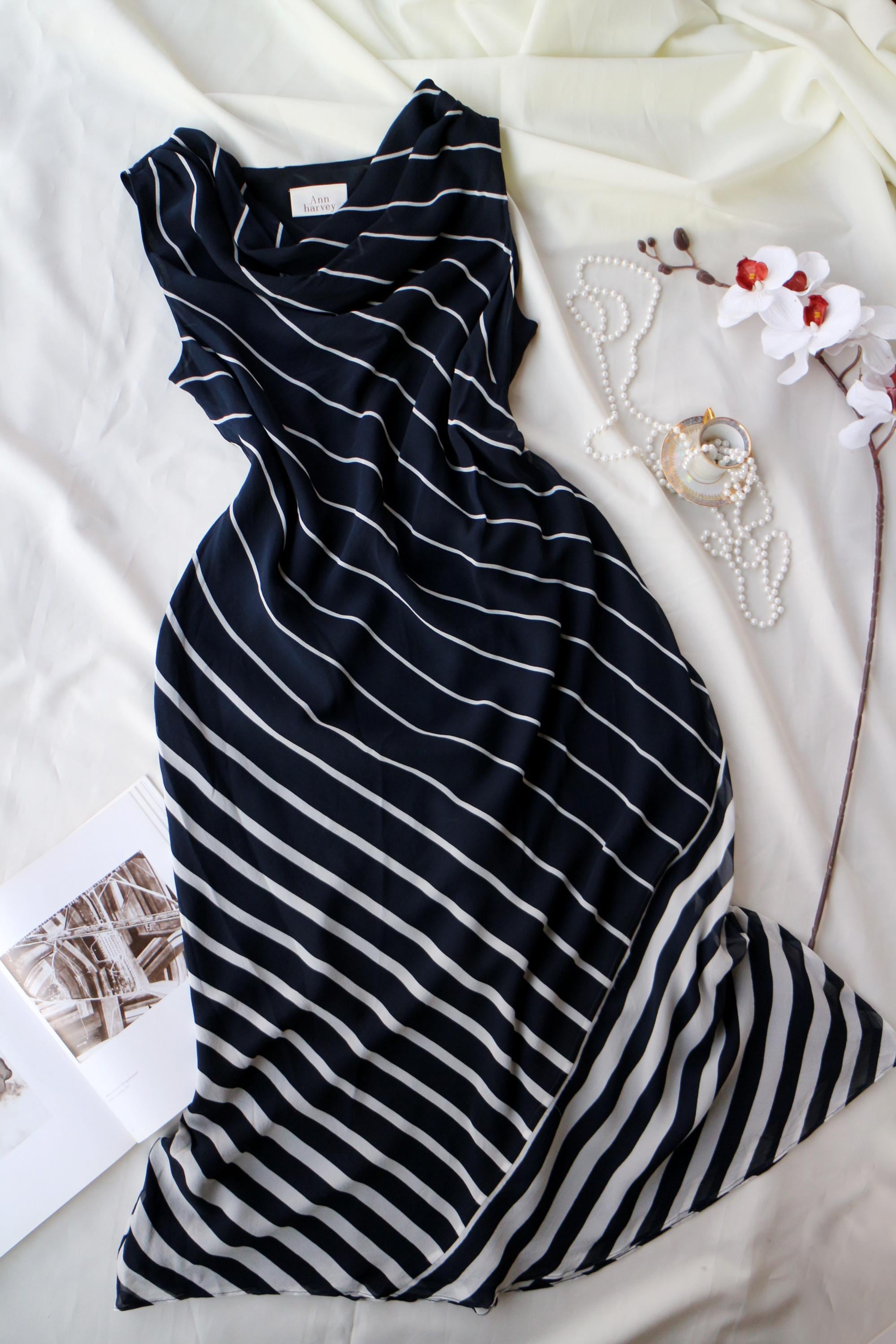 black and white striped dress maxi Stripped Black And White Maxi Dress