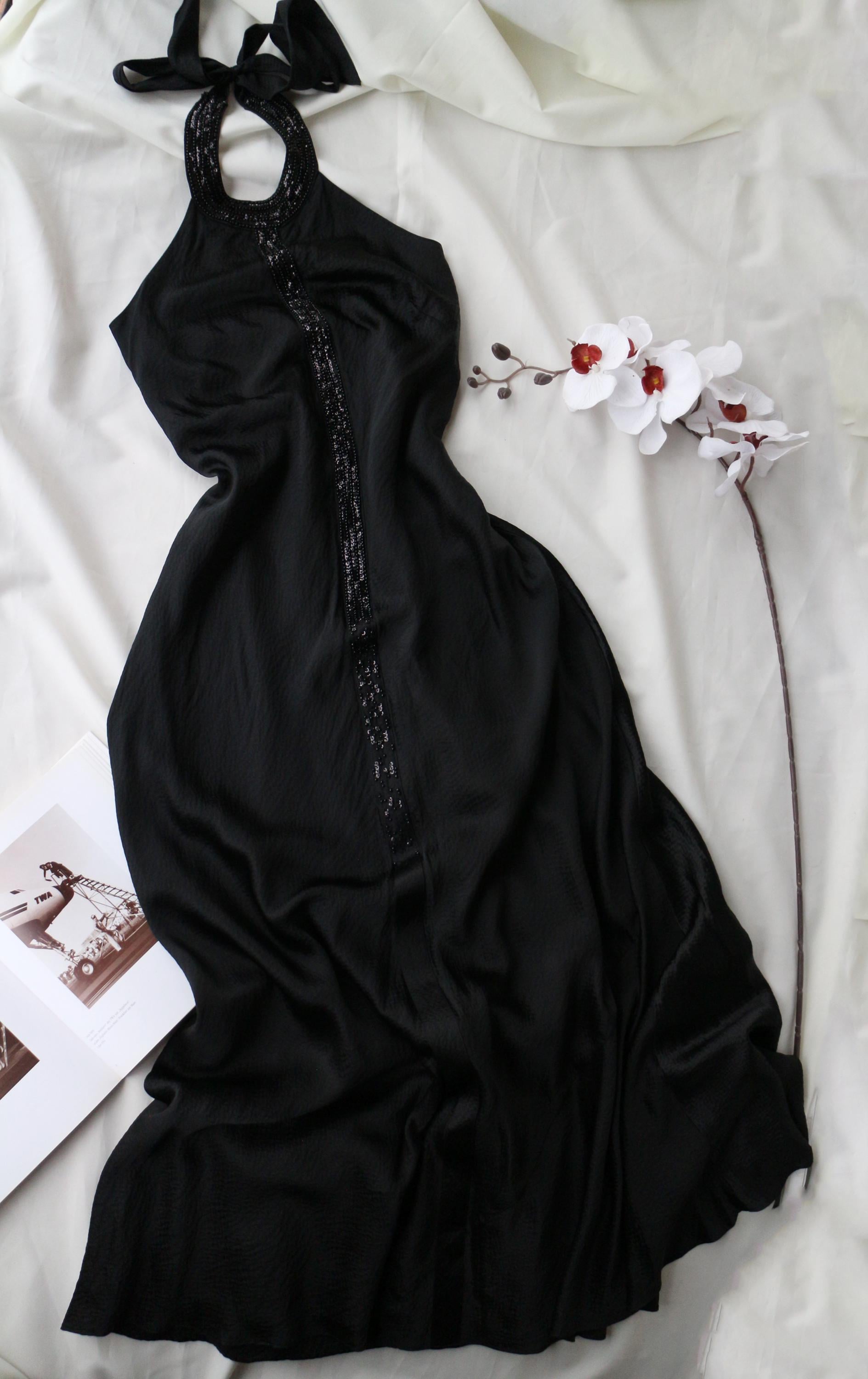 90s Black Evening Dress - Etsy