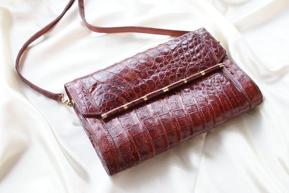 Vintage Crocodile Leather Shoulder Bag: Catalan Garces, Made in Spain