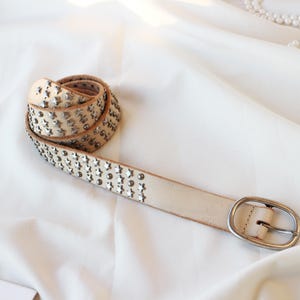 Vintage White Studded Belt - Etsy