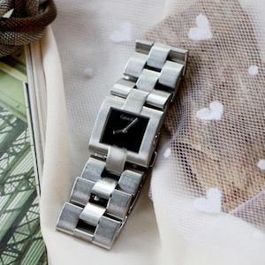 Vintage Calvin Klein Quartz Watch | Stainless Steel Bracelet | Minimalist Square Dial | Unisex 90s-00s | Bauhaus