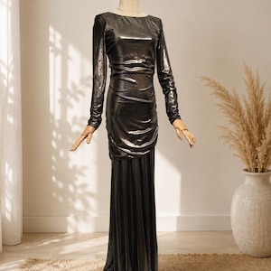 marciano satin dress Marciano Aretha Halter Satin Gown in Blue