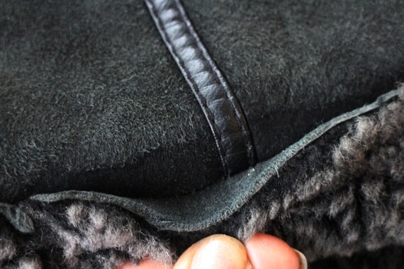 Vintage Italian Shearling Aviator Jacket | Patchw… - image 14