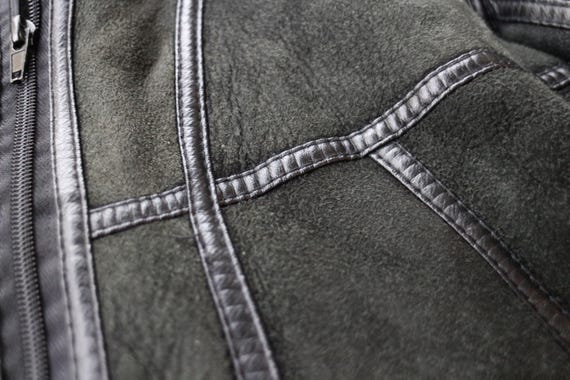 Vintage Italian Shearling Aviator Jacket | Patchw… - image 6