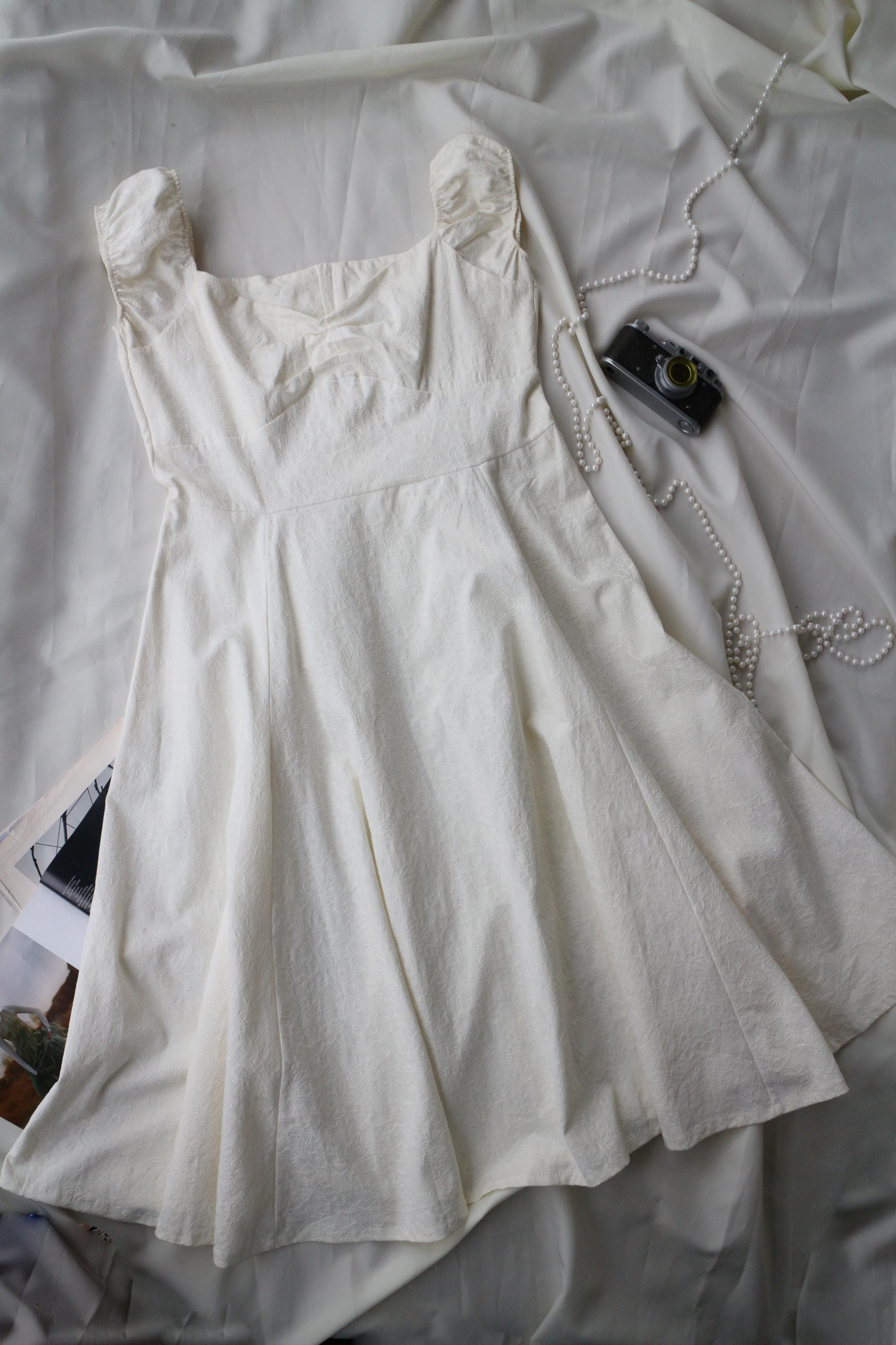 Cream Fit Flare Dress - Etsy