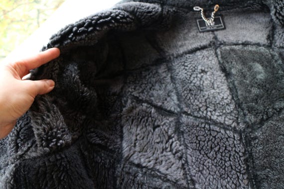Vintage Italian Shearling Aviator Jacket | Patchw… - image 16