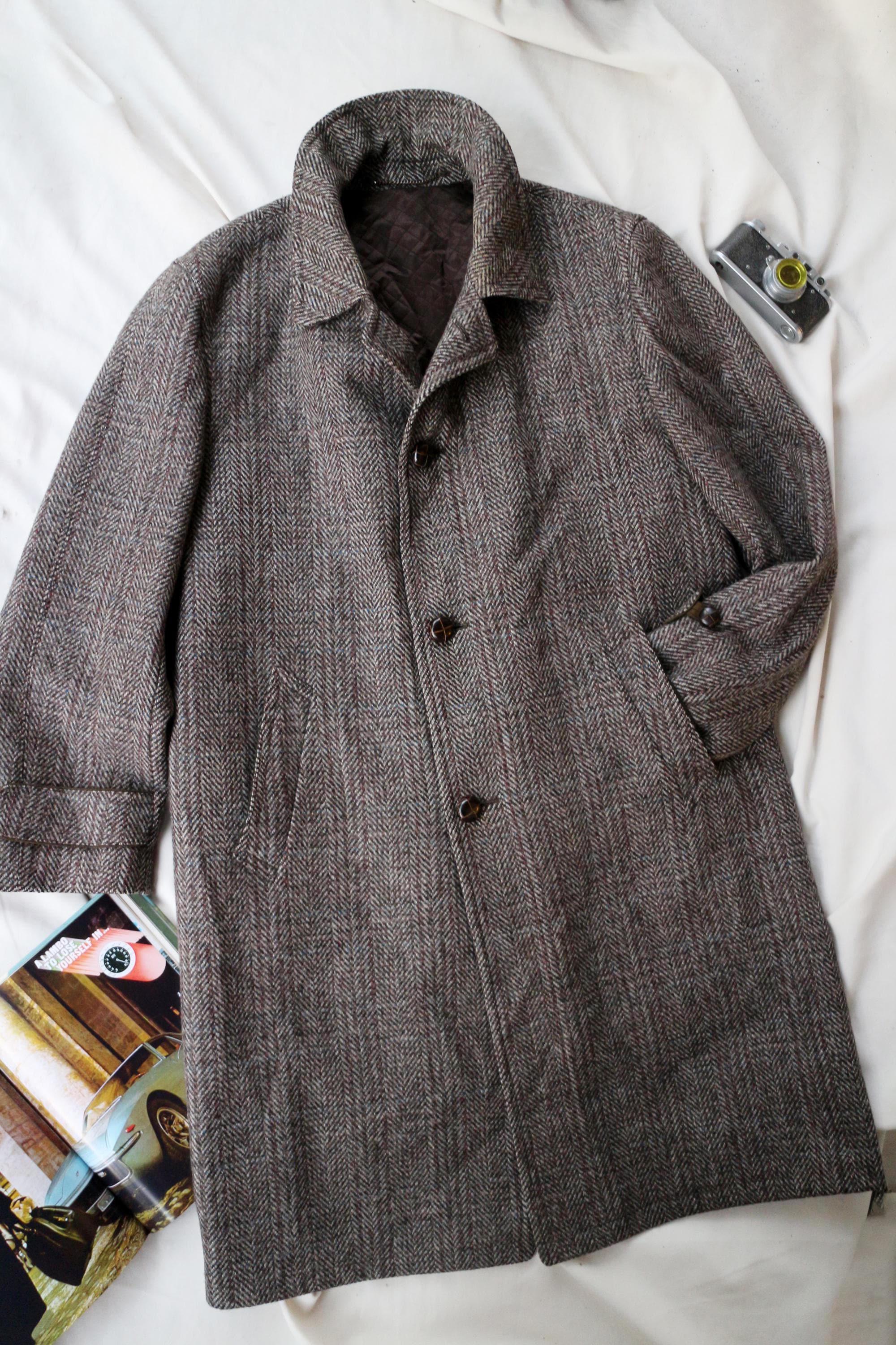 80s Herringbone Coat - Etsy