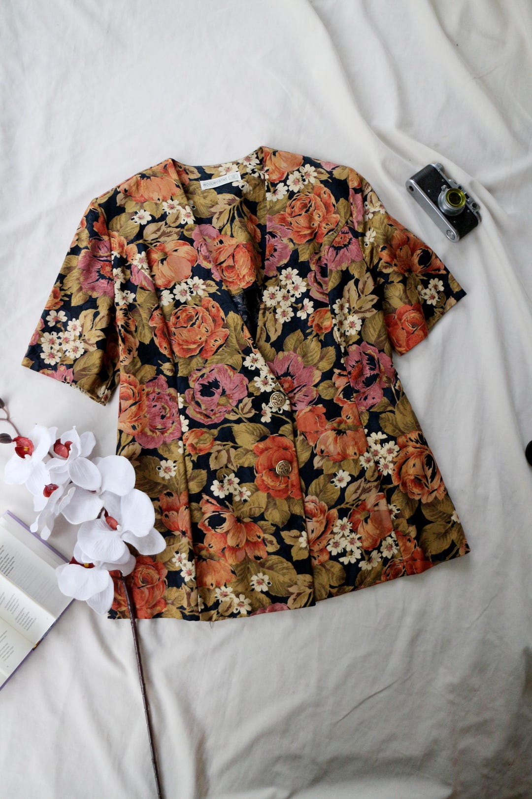 90s Cottagecore Floral Blazer | Vintage Woolworths Jacket, UK Size
