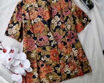 90s Cottagecore Floral Blazer | Vintage Woolworths Jacket, UK Size