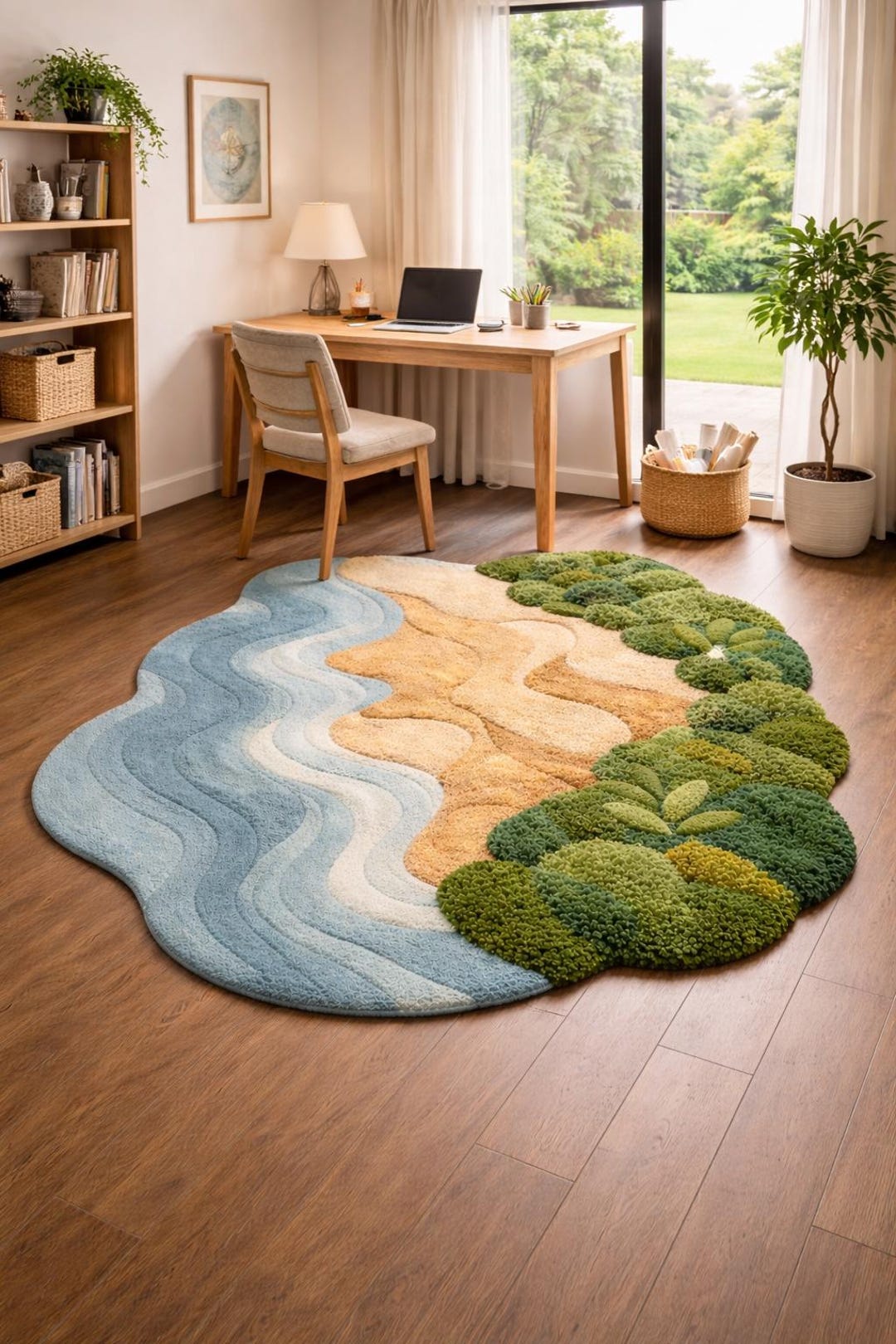 Hand Tufted Nature Inspired Rug | Abstract Modern Indian Area Rug ...