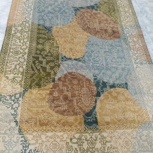 High Quality Hand Knotted Turkish green and a light cream or tan Rugs 9X12 10X13 10X14 ft Antique Rug for Living Room, office, Bedroom, Kids