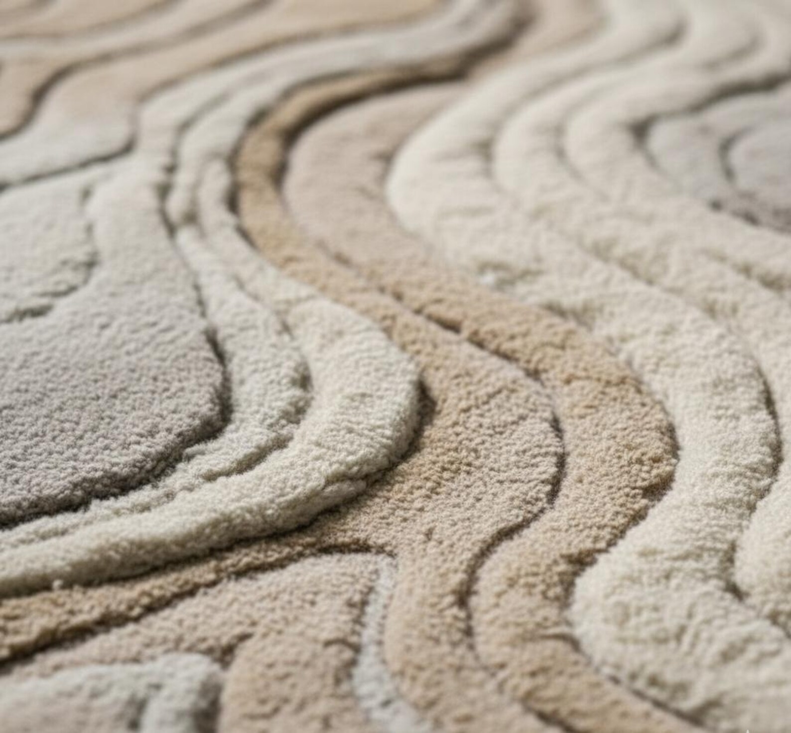 Neutral Tufted Rug Pattern Hand Tufted Wool Wave Rug – 3D Topographic Design, Neutral Colors। - Etsy
