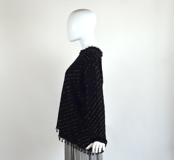 Vintage Lord and Taylor Black Beaded Sweater - image 2