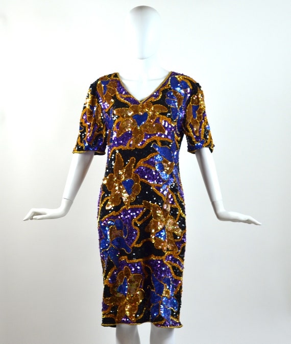 Vintage Floral 80's Dress