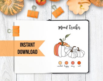 Mood Tracker Fall Pumpkin Mood Tracker Printable Mood Tracker Pumpkin Fall Mood Tracker Digital Planner Mood Tracker Fall Pumpkin Autumn PNG