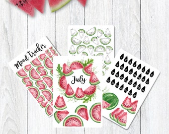 July Monthly Planner Sticker Set Watermelon Planner Sticker Set July Planner Layout Sticker Set for July Planner Layout Sticker Set Summer