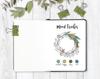 Mood Tracker Eucalyptus Mood Tracker Wreath Mood Tracker Summer Mood Tracker Plant Mood Tracker Simple Mood Tracker Fall Mood Tracker Autumn