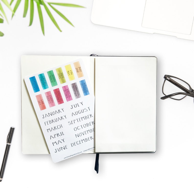 Monthly Planner Tabs Printable Flush Mount Bullet Journal Tabs