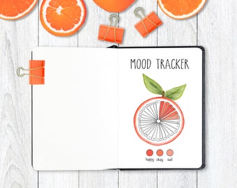 Mood Tracker Citrus Mood Tracker Orange Mood Tracker Grapefruit Mood Tracker Lemon Mood Tracker Summer Mood Tracker Spring Mood Tracker