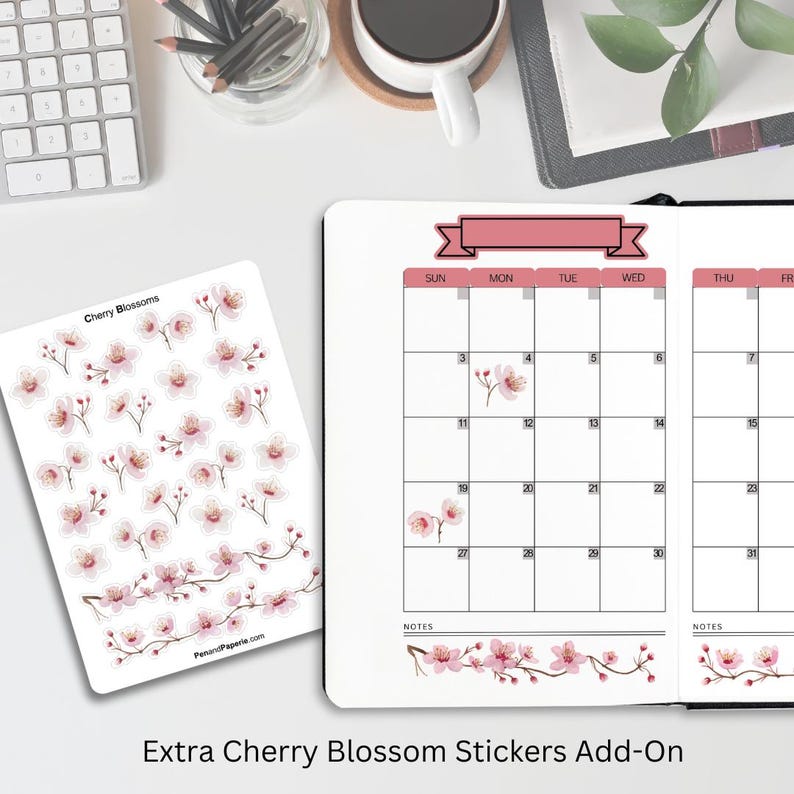 Cherry Blossom Planner Stickers Cherry Blossom Stickers for Bullet ...