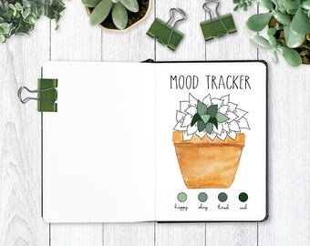 Mood Tracker Succulent Mood Tracker Cactus Mood Tracker Boho Mood Tracker Desert Mood Tracker Plant Mood Tracker Leaf Mood Tracker Stickers