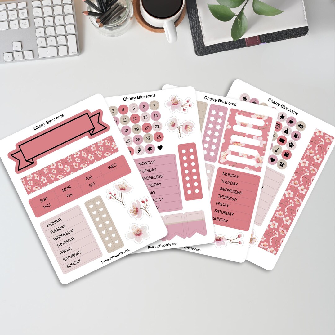 Cherry Blossom Planner Stickers Cherry Blossom Stickers for Bullet ...