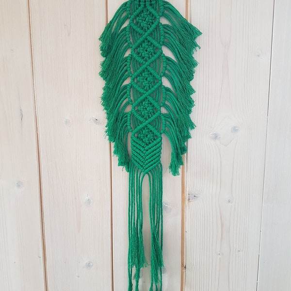 Macramé vert, décoration murale