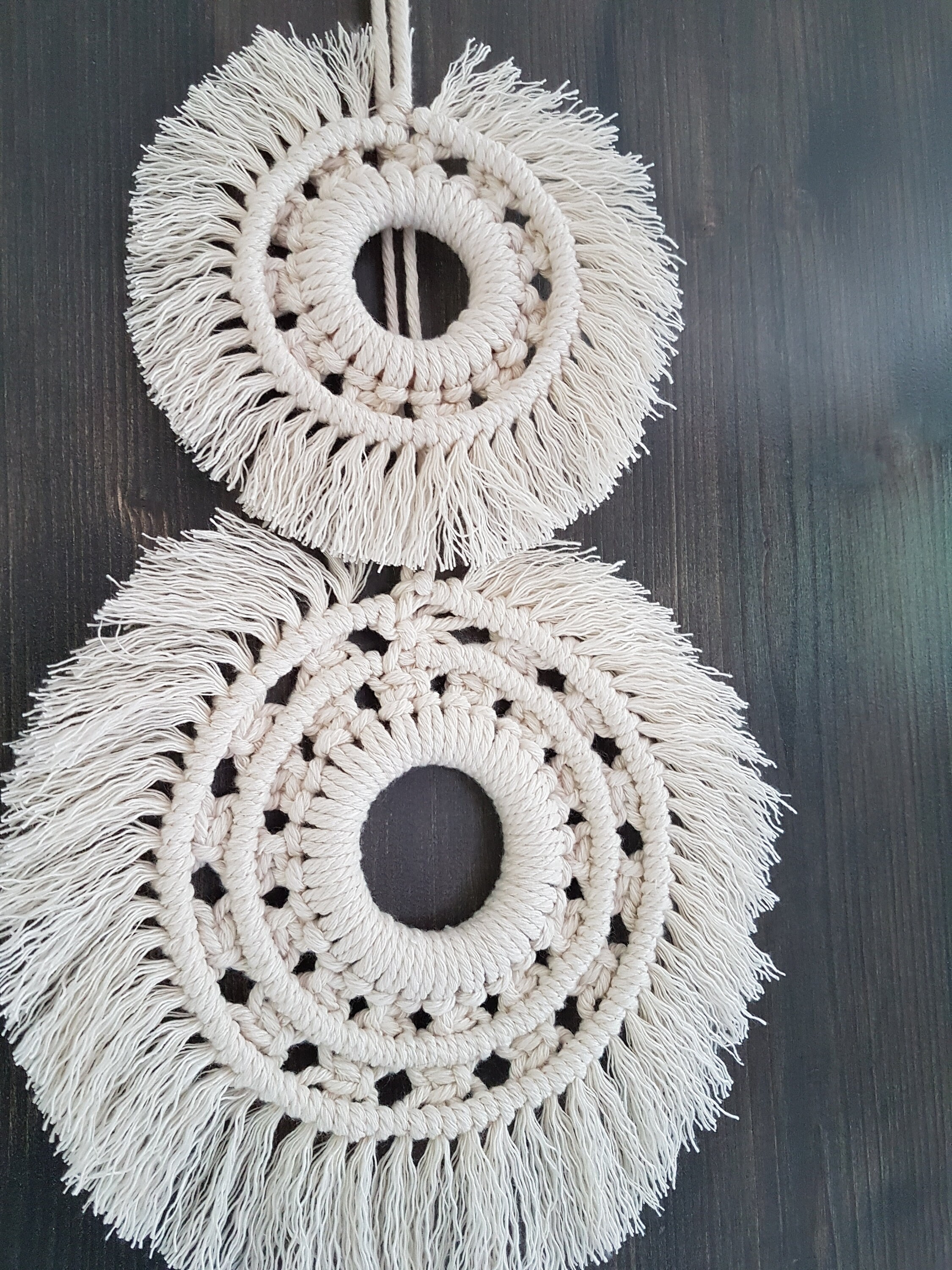 Macramé Double Rond sur Anneau