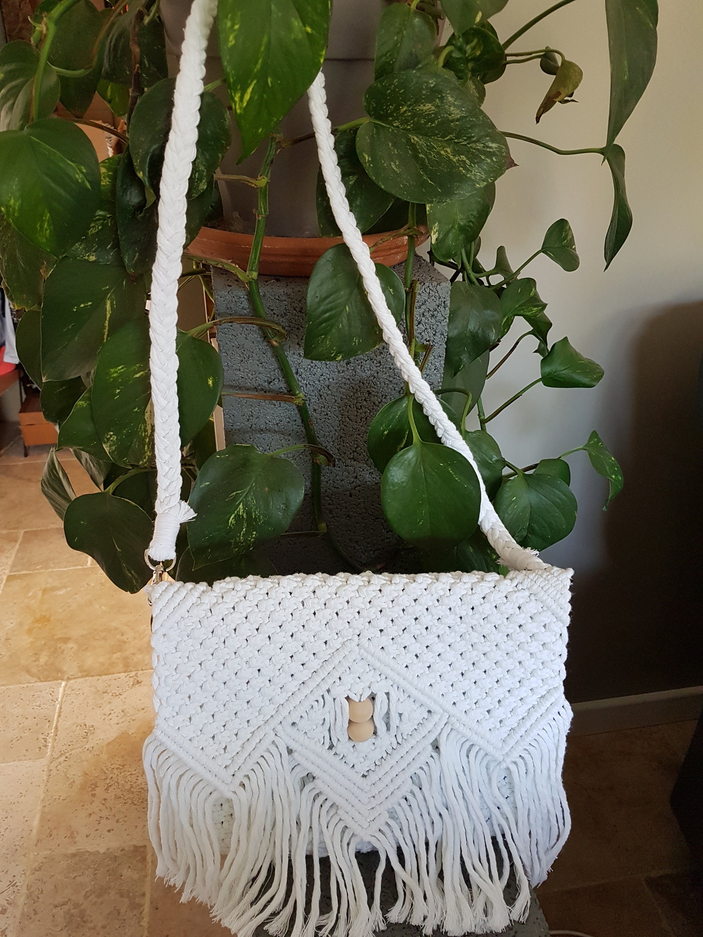 TAHAA, Macramé pouch bag