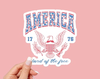 America 1776, Land of The Free, Patriotic Sticker, Graphic, 4th of July, USA Sticker, Independence Day, 3M, Decal, Fourth, Holographic