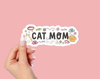 Cat Mom Stickers, Graphic, Fur Lover Sticker, Fur Mama, Kitten Mom, Rescue, Laptop, 3M, Decal,  Cat Lover, Holographic, Feline, Pawsitive