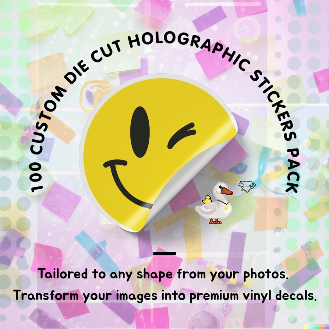 Custom Stickers, Waterproof Holographic Vinyl Stickers, Precisioncut