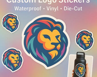 Anpassade logotypklistermärken – Vattentät vinyl, precisionsstansning, etiketter för företagslogotyper, utomhusdekaler, snabba provtryck