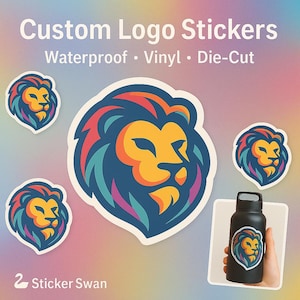 Custom Stickers, Waterproof Vinyl Stickers, precision-cut to any shape. Ideal for businesses, creators, and sticker enthusiasts, Die Cut, 3M