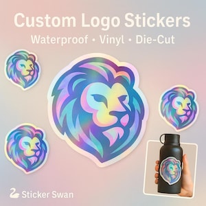 Custom Stickers, Waterproof Holographic Vinyl Stickers, precision-cut to any shape, Ideal for businesses, creators, and sticker enthusiasts