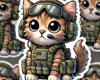 Taktische Unterstützung Kitty, Grafik, Fellliebhaber, Fell Mama, Kätzchen Mutter, Rettung, Laptop, 3 M, Aufkleber, Katzenliebhaber, Holographisch, Feline, Pawsitive Vibes