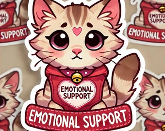 Emotional Support Kitty, Grafik, Pelzliebhaber, Pelzmama, Kätzchenmutter, Rettung, Laptop, 3 M, Abziehbild, Katzenliebhaber, holographisch, katzenartig, Pawsitive Vibe