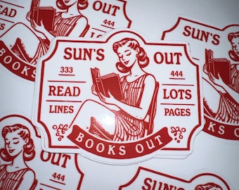 Sun is Out Books Out, Fiction, Kindle, Laptop, Wasserdichtes Vinyl, holographisch, Bücherwurm, Geschenk, Buchliebhaber, 3M, Reader, sarkastisch, Vintage, Ja