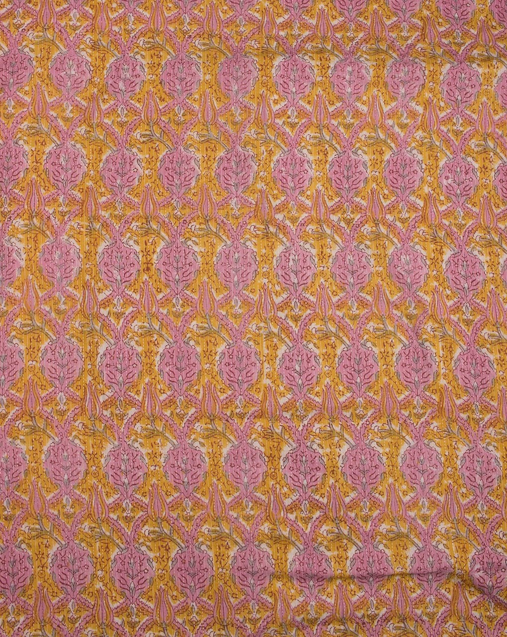 Floral Rapid Hand Block Kantha Cotton Fabric Fabric by Yard Etsy