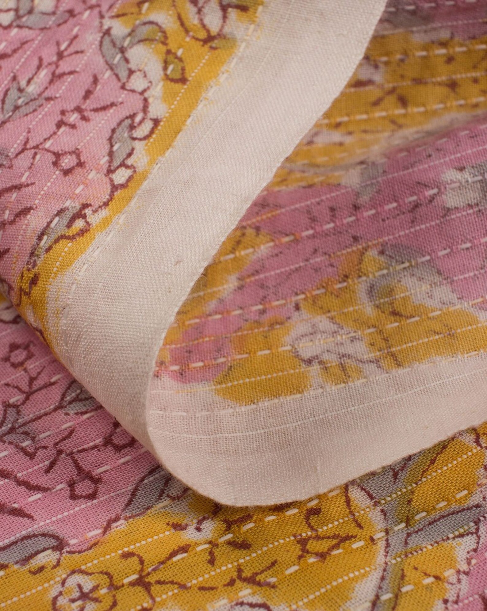 Floral Rapid Hand Block Kantha Cotton Fabric Fabric by Yard Etsy